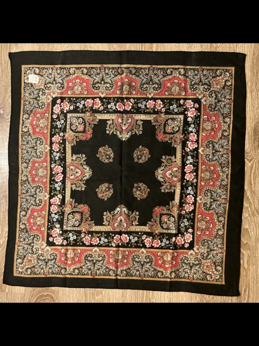 Gientex Womens Vintage Acrylic Square Floral Paisley Scarf 29"
